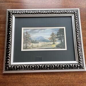 Lee Roberson Signed Matted Framed Print “Cades Cove” 18”x15” Appalachia Art